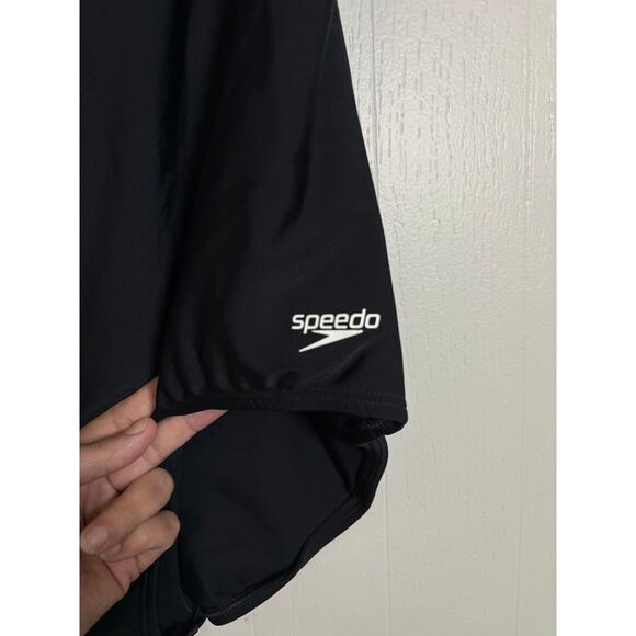 Speedo Moderate Ultraback PowerFLEX One Piece Swimsuit Black White Trim 18 BNWT - Picture 6 of 6